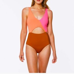 NWT Sanctuary Women's Lion Multi Twist One Piece Swimsuit Size XL